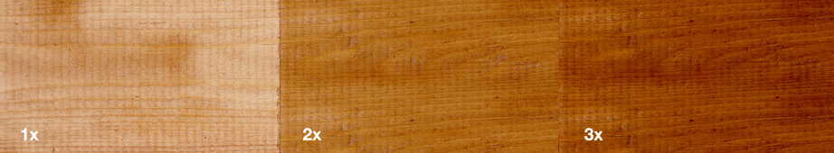 Restol Dark Mahogany on untreated wood: - Restol