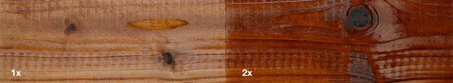 Restol™ Brown on impregnated wood: - Restol™