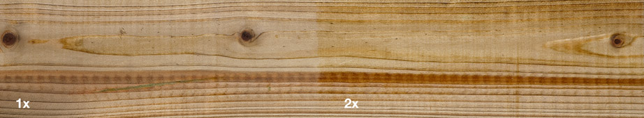 Restol™ Natur UV Extra auf imprägniertem Holz: - Restol™